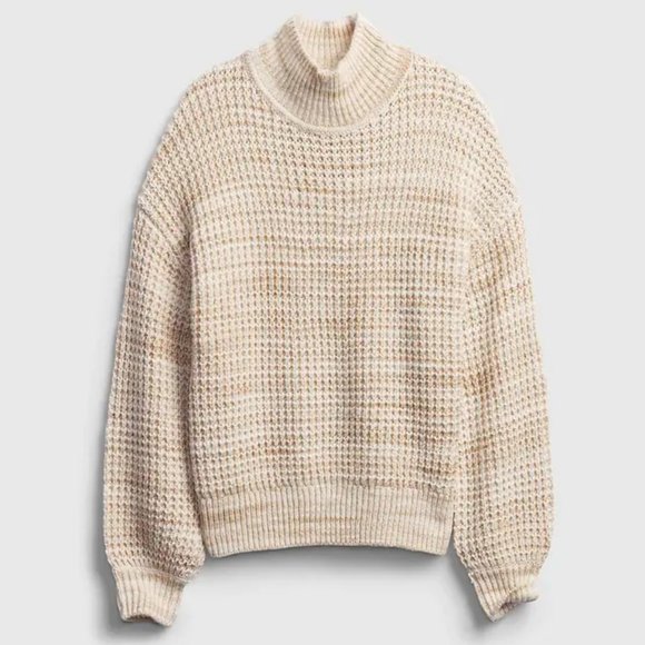 GAP Sweaters - Gap Space-Dye Mockneck Sweater in Natural Beige
